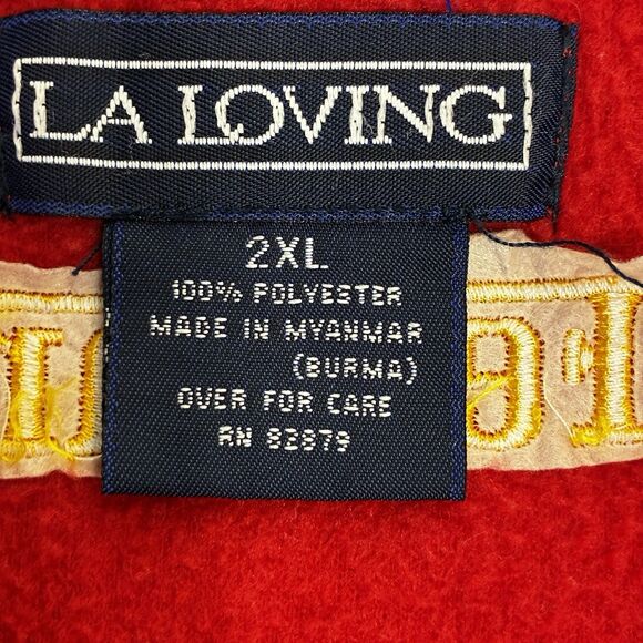 Ferrari Red Fleece Quarter Zip Pullover Men’s 2XL LA Loving Embroidered Horse - Picture 5 of 7